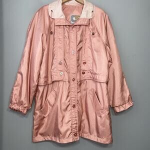 Vintage Current Seen Size Large Rose Pink Windbreaker Jacket Cottagecore 80s 90s